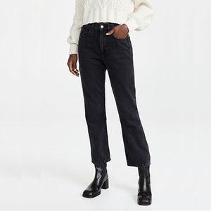 NWT DL1961 Emilie Ultra High Rise Vintage Ankle Straight Leg Black Stone Jeans